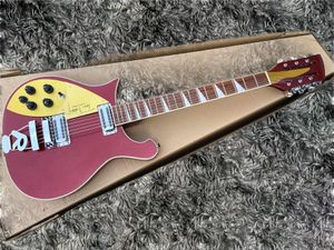 Heet verkoop goede kwaliteit 660 elektrische gitaar 12 string linkerhand metalen rode palissander toets gratis verzending-Muziekinstrumenten