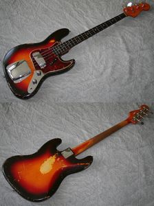 Hot verkoop goede kwaliteit elektrische gitaar 1961 bas, Sunburst (#FEB0223) Custom shop muziekinstrumenten