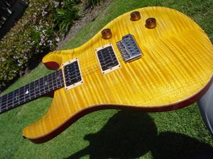 Guitarra eléctrica de buena calidad, superventas, 1992, personalizada, 24, diez, 10, Top Birds, Vintage, amarillo, tacón pequeño - Instrumentos musicales