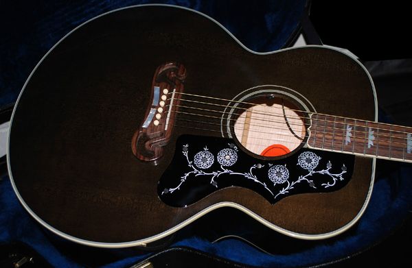 Vente chaude bonne qualité guitare électrique 2013-200 guitare électrique acoustique standard boutique personnalisée Trans-noir instruments de musique rares