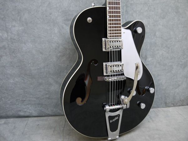 Venta caliente buena calidad guitarra eléctrica electromática guitarra de cuerpo hueco negro 125 - Instrumentos musicales #0555444