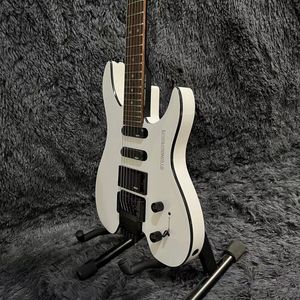 Guitare électrique de bonne qualité, corps en acajou, couleur blanche, touche en palissandre, pont Tremolo Floyd Rose, 6 cordes, personnalisable, offre spéciale