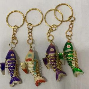 10pcs Swing Lifeke Swing Ematel mignon 4,5 cm Koi Fish Keches For Women Kids Gifts Keyrings Cloiison Goldsfish Charms Fancy Keys Chain