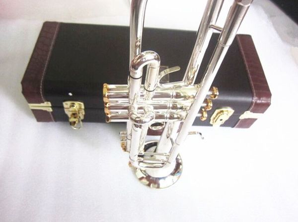 Vente chaude LT180S-37 Trompette Bb Plat Argent Plaqué Professionnel Trompette Instruments de Musique avec Belle Cas Livraison Gratuite