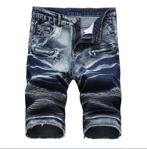 vente chaude hommes Casual coton hommes shorts en jean plis concepteur rétro hommes trou genou longueur denim Shorts jeans grande taille pantalon taille 28-42