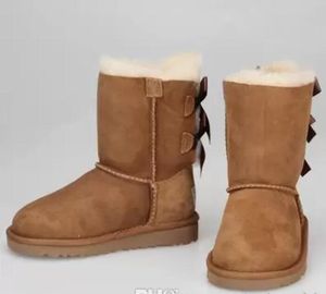 Hot verkopen nieuwe klassieke ontwerp aus dames sneeuwlaarzen 32800 bowknot boog korte vrouwen laarzen bewaren warme laarzen US3-12 EUR 35-44