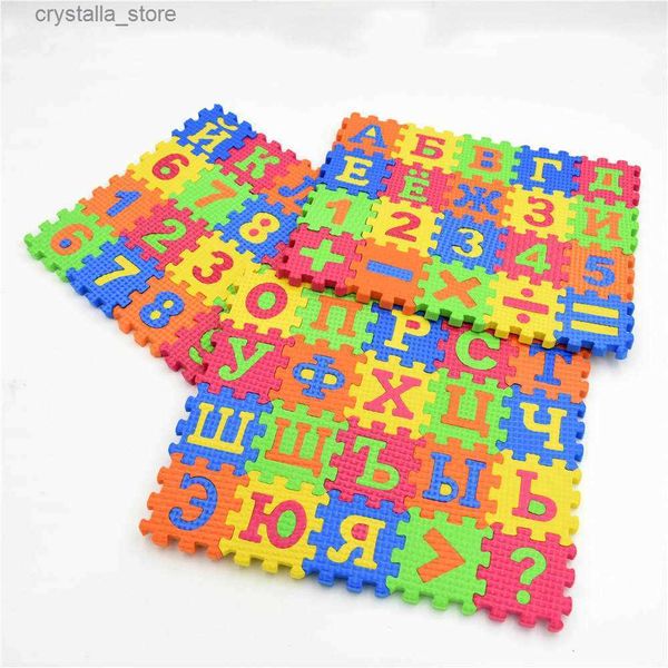 Vente chaude lettre de l'alphabet russe jouets enfants bébé puzzle tapis 55 * 55 MM tapis bébés langue mousse apprentissage jouet L230518