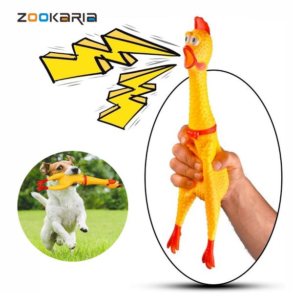 Vente chaude Screaming Chicken Pets Chien Jouets Squeeze Squeaky Sound Drôle Jouet Sécurité Caoutchouc pour Chiens Molar Chew Toys Animaux Accessoires