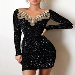 Vente chaude Sexy Robes De Soirée Femmes Slash Cou Robe À Manches Longues D'été De Mode De Bal Maigre Dames Robe