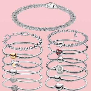 Taille de vente à chaud 16-21cm des créateurs Charms bracelets pour femmes 925 Chaîne en argent Diy Fit Pandoras Spiders Crown Bracelet de haute qualité Bracelet Bijoux avec boîte d'origine