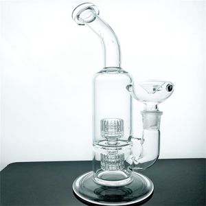 Heet verkoop de Mobius Matrix waterpijp glazen bong pijp waterpijp waterpijpen met 2 percs 12 inch hoog gewoon GB-186-1