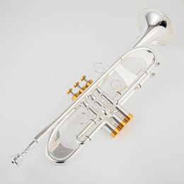 Vente chaude TR600 Bb petite trompette argent clé dorée Instruments de musique professionnels avec étui livraison gratuite