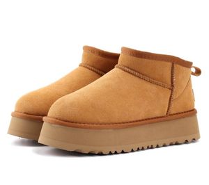 Vente chaude femmes Tazz Ultra Mini botte plate-forme cheville bottes de neige Aus en peau de mouton en peluche décontracté garder des bottes au chaud