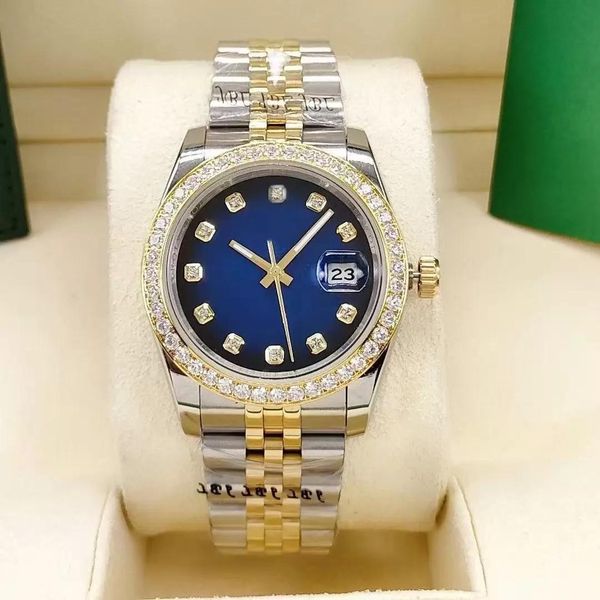 Vente chaude Femmes Montre Designer Classique Mode Automatique Mécanique Taille 36mm Saphir Dégradé Cadran Verre 2813 Mouvement 316L Montres-bracelets