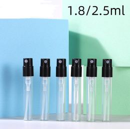 Hot Selling 1.8 ml 2.5ml Glasflesjes Mini Cosmetische Glas Parfum Spray Fles Glazen Buis Sample Fles 1000pcs / lot SN5088