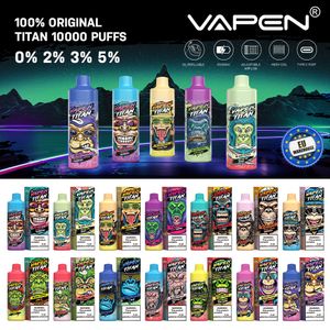 Original VAPEN TITAN puff 10000 Vape desechable pluma Pod Dispositivo 10000 puff razz bar puff 10K Recargable 20 ml Recargado e cigarrillo vaporizadores de flujo de aire Almacén local