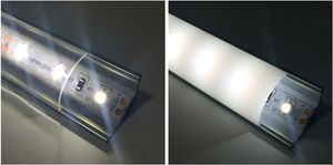 profilé lumineux en aluminium avec embouts pour bande led flexible 5050