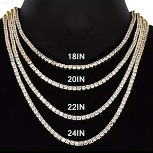 Heet verkopen 10k 14k 18K vast goud 2 mm 3 mm Def ronde diamant tennisketen bruiloft ketting voor mannen vrouwen