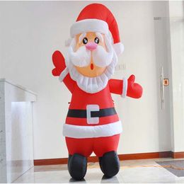 Vendre à chaud 10mh (33 pieds) avec du sauteuse LED Père Noël gonflable Boule Père Noël Vieil homme ballon à air pour décoration de Noël
