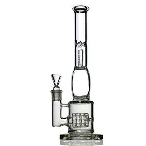 14 inch Glazen Water bong pijp waterpijpen Met Band Stijl En Honingraat bong Diffuser Percolator bong groothandel