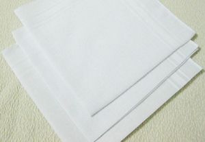Venta caliente 50 unids/lote 100% algodón mesa masculina pañuelo de satén remolcadores pañuelo cuadrado más blanco 40 cm