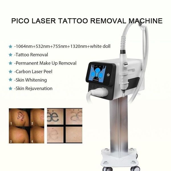 Venta caliente 532 755 1064 1320nm Picotech q conmutado ND Yag láser picosegundo máquina de eliminación de tatuajes