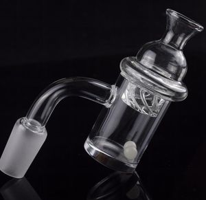 Vente chaude 5mm fond 45 90 degrés Quartz Banger Nail avec capuchon de carburateur rotatif et boule de perle Terp brillante pour les plates-formes pétrolières Bongs