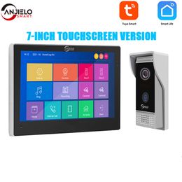 Hot selling 7 inch Touch Monitor met 1080P Brede Kijkhoek Video Deurbel Camera met Bewegingsdetectie Voor Thuis