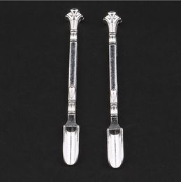 Vente chaude 80mm métal argenté petite cigarette pelle tabatière cuillère à ongles Mini cuillère petite cuillère