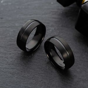 Heet verkopen 8 mm matte sieraden roestvrijstalen ring zwarte heren trendy armband