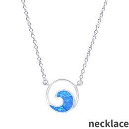 Heet verkopen 925 zilver in Europa en Amerika, nieuwe kleur illusie aobao dames ketting, blauwe oceaangolf mooie ketting