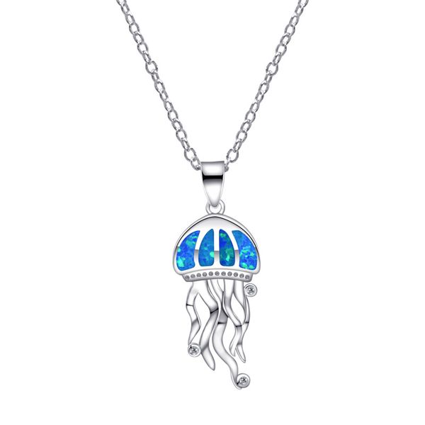 Vente chaude d'argent 925 en Europe et en Amérique, nouveau collier pour femme Aobao illusion de couleur, élégante pierre précieuse de méduse bleue