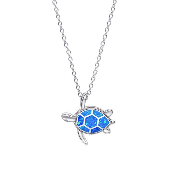 Vente chaude d'argent 925 en Europe et aux États-Unis, nouveau type de collier pour femmes Aobao de couleur magique, collier de tortue bleue