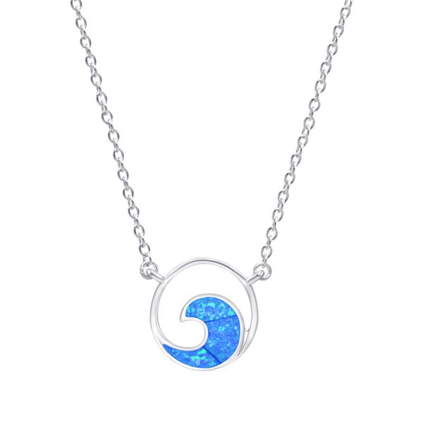 Vente chaude d'argent 925 en Europe et aux États-Unis, nouveau type de collier pour femme Aobao de couleur magique, collier de vague bleue