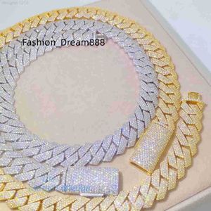Vente chaude 925 Sterling Silver Hip Hop Jewelry Pass Diamond Tester 15mm 18mm 20mm Miami Moissanite Cuban Link Chain