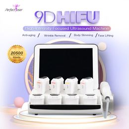 Hot Selling 9D Hifu Huidverstrakking Apparaat Hoge Intensiteit Gerichte Echografie Verwijder Dubbele Kinnen Hifu Afslanken Armen Billen Schoonheid Machine