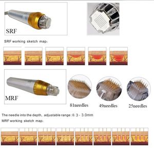 Hot Selling Accessoires Microneedles Tips Fractionele Morpheus 8 Rf Microneedle Voor Gezichtshuid Lifting Machine Vergulde Naalden 25 49 81 64 Pins Tip