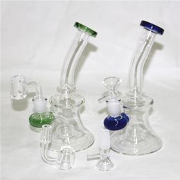 narguilés bécher bas bangs conception simple conduites d'eau capiteuses 7,4 pouces verre bang silicone nectar