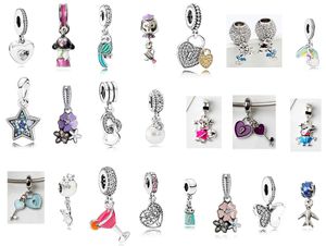 Vente chaude Meilleure Qualité Argent 50 pcs Mix Pandora Charmes Européens Perles Pendentif Dangle Fit Serpent chaîne de sécurité DIY Charme Bracelet Bijoux