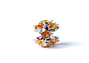 Perle de charme à chaud avec en cristal orange ramiage grand trou de mode de mode bijoux style européen pour bracelet4683569