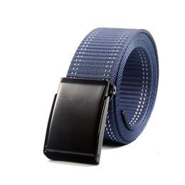 El entrenamiento de cinturón de lona barato más vendido se puede personalizar con hebilla de metal de longitud, cinturón casual transpirable para hombres
