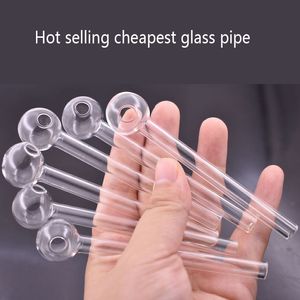 Vente chaude moins cher 4 pouces barboteur fumer tuyau épais Pyrex Tube verre brûleur à mazout tuyau tabac herbe verre huile ongles tuyau meilleur cadeau pour fumeur outil