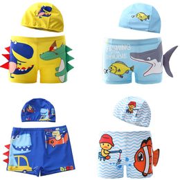 Trunks de natation pour enfants à chaud, boxeur de garçons, petits, moyens et grands garçons de natation des garçons, des dinosaures de dessins animés, des crocodiles, des bagaux de natation de bébé européen et américain