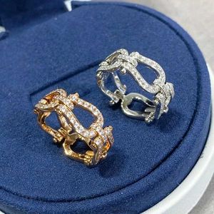 Heet verkopende klassieke Sterling Sier Horseshoe Buckle Ring Dames Fashion Temperament Brand Juwelier Partij cadeau