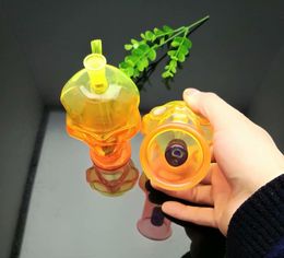 Vente chaude couleur crâne silencieux verre cigarette bouilloire Gros Bongs Brûleur À Huile Tuyaux Conduites D'eau Pipe En Verre Huile Rigs Fumer Livraison Gratuite