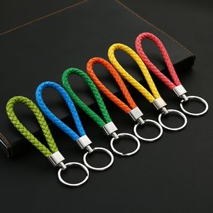 Heet verkopen Creative Pure Hand Knitting Rope Auto Key Ring luxe lederen sleutelring mannen en vrouwen geschenk groothandel