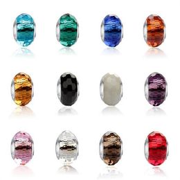 Venta caliente cuentas de cristal DIY multicolor deslumbrante cristal grandes cuentas con orificio joyería al por mayor accesorios de pulsera con cuentas