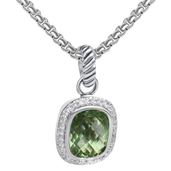 Collier pendentif de haute qualité de créateur de vente chaude DY15mm bijoux en pierres précieuses carrées collier de diamant pour hommes et femmes cadeau de Saint-Valentin