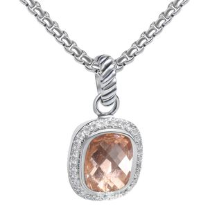 Collier pendentif de créateur de vente chaude DY15mm bijoux en pierres précieuses carrées collier de diamant pour hommes femmes cadeau de Saint-Valentin à offrir à vos proches