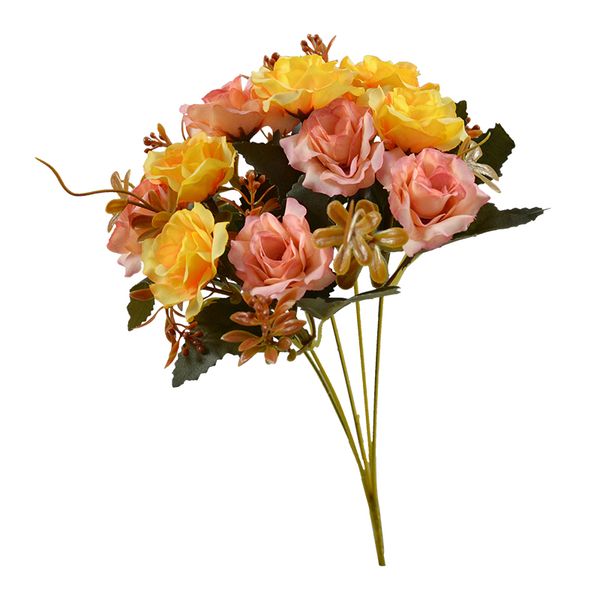 Vente chaude diamant Rose Bouquet artificielle soie tissu fleurs décoration de mariage main Bouquet ameublement décoration de noël usine en gros